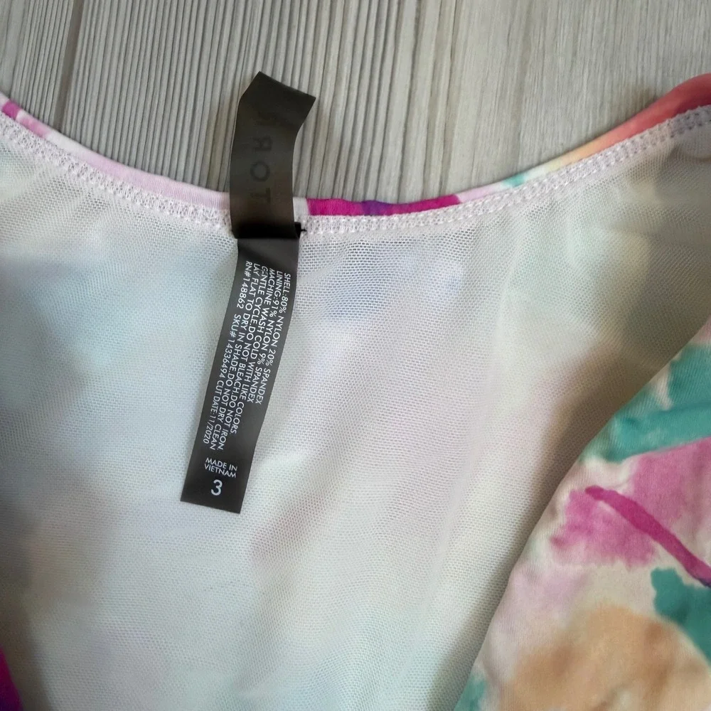 Torrid Watercolor Floral Flutter Sleeve Bikini Swim Top Pink Purple Size 3 Plus